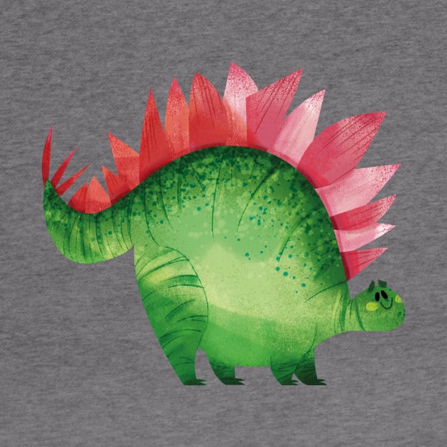 Happy Stegosaurus Dinosaur by Geeksarecool